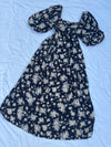 Square neck floral maxi dress