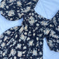 Square neck floral maxi dress