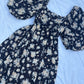 Square neck floral maxi dress