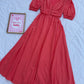 Coral solid maxi dress
