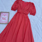 Coral solid maxi dress