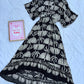 Black grey floral dress