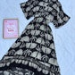 Black grey floral dress