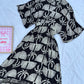 Black grey floral dress
