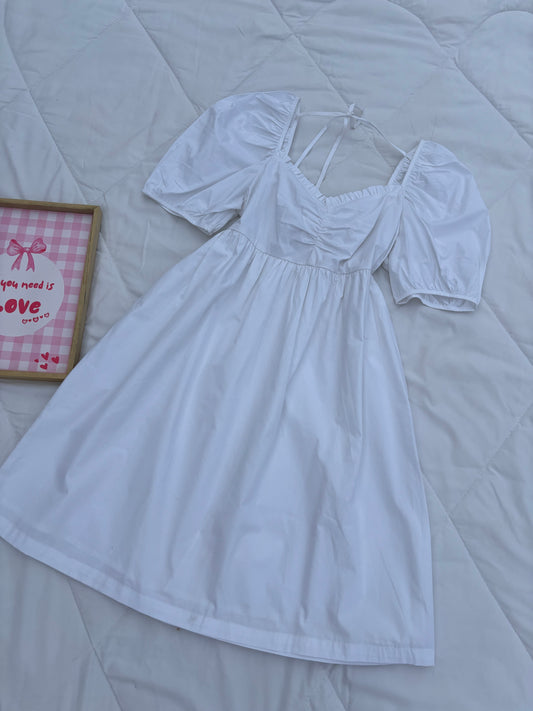 White poplin dress