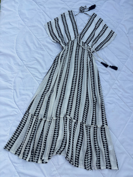 Cotton aztec maxi dress