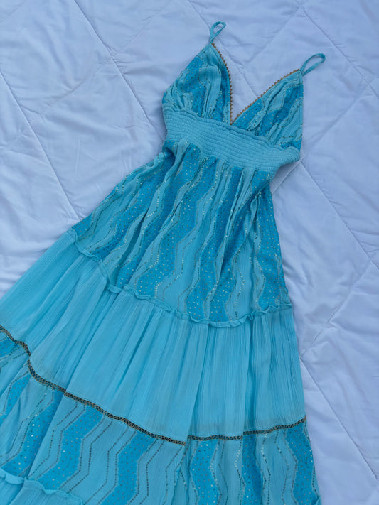 Blue cami maxi dress