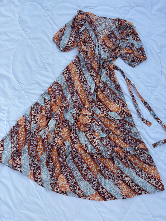 Printed wrap dress