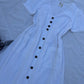White buttoned dress