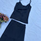 Black satin Co-ord set