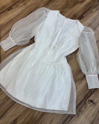 White organza puffy dress (S)
